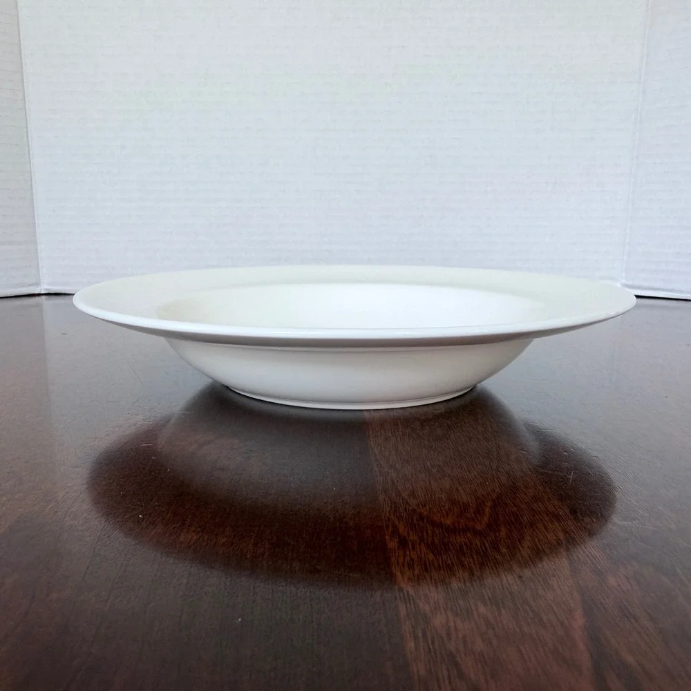 3x Wedgwood Soup Bowl 8 Inch White Excellent Bone China Rimmed Made in England